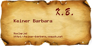 Keiner Barbara névjegykártya